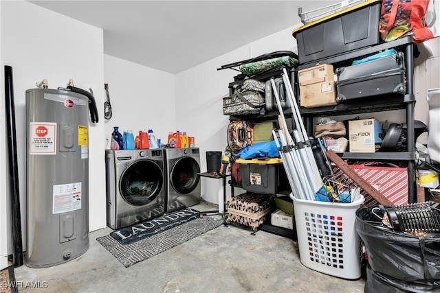 1938 Lillie St, Fort Myers, FL 33916 - laundry area featuring water heater and independent washer and dryer