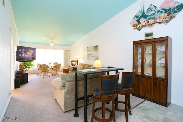 4030 Northlight Dr, Naples, FL 34112 - living room with lofted ceiling and baseboards