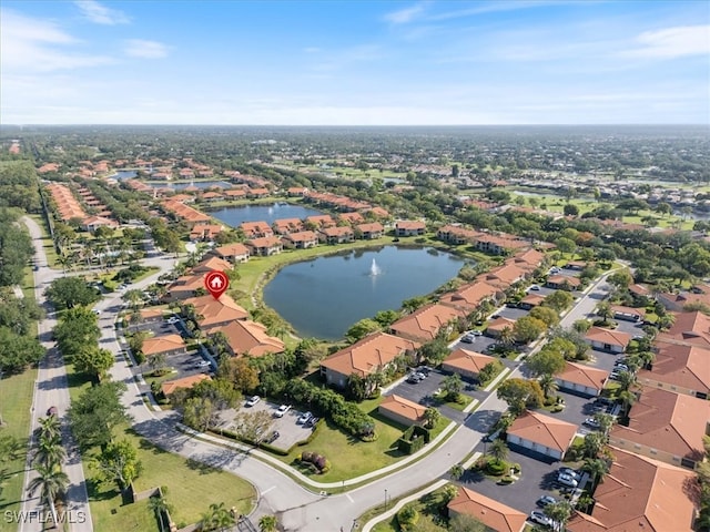 6560 Huntington Lakes Cir Unit 102, Naples, FL 34119 - bird's eye view with a water view and a residential view