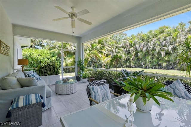 view of patio / terrace featuring outdoor lounge area and ceiling fan