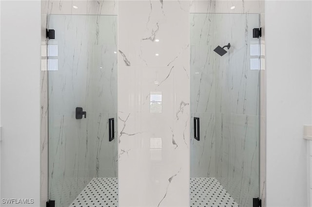 2705 68th St W, Lehigh Acres, FL 33971 - bathroom featuring a marble finish shower