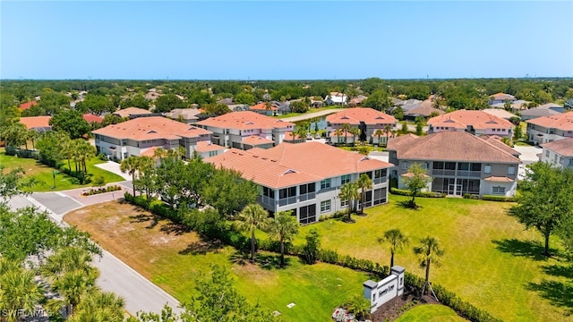 birds eye view of property with a residential view