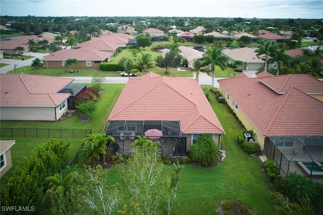 aerial view with a residential view