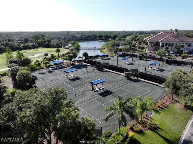 20211 Burnside Pl Unit 203, Estero, FL 33928 - aerial view featuring a water view and golf course view