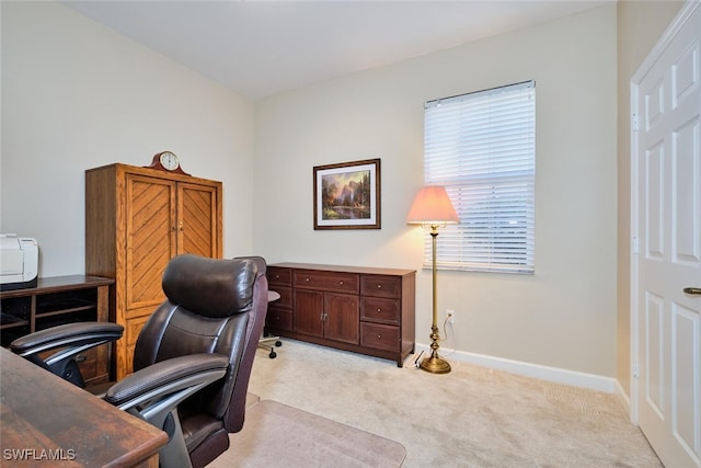 20211 Burnside Pl Unit 203, Estero, FL 33928 - home office with baseboards and light carpet