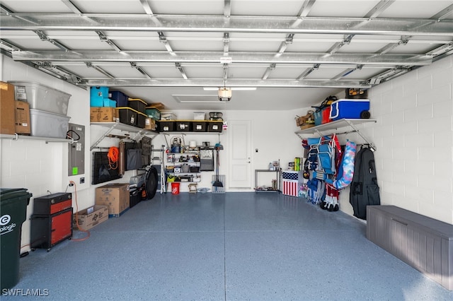 44372 Panther Dr, Punta Gorda, FL 33982 - garage with a garage door opener and concrete block wall