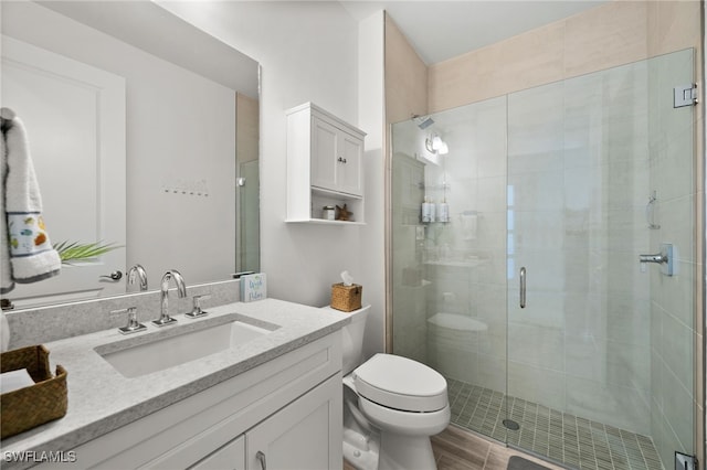 44372 Panther Dr, Punta Gorda, FL 33982 - bathroom featuring a shower stall, vanity, and toilet