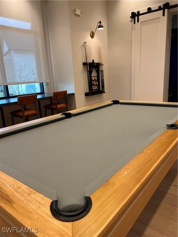 44372 Panther Dr, Punta Gorda, FL 33982 - game room with billiards and a barn door