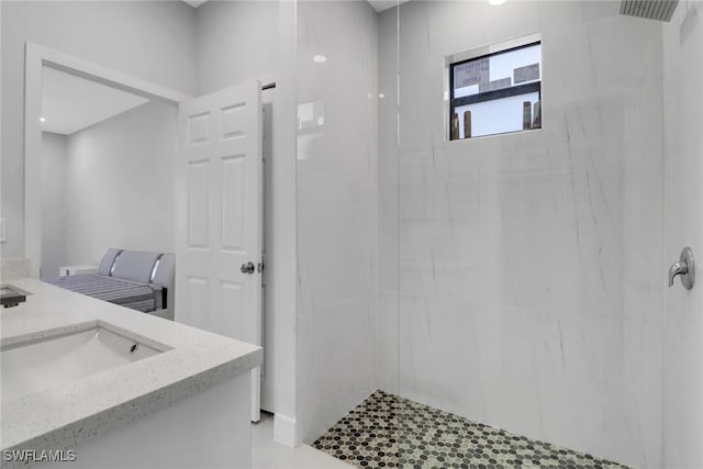 435 Pickford Ave, Lehigh Acres, FL 33974 - bathroom featuring a walk in shower and vanity