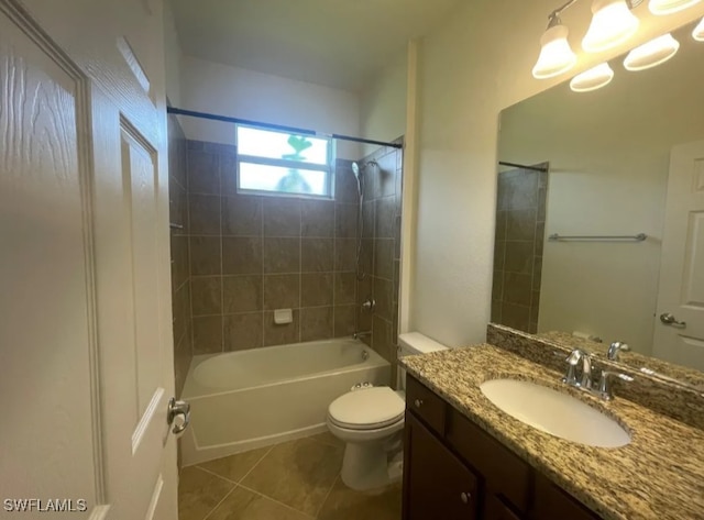 2035 Wellington St, Naples, FL 34120 - bathroom with toilet, bathing tub / shower combination, vanity, and tile patterned flooring