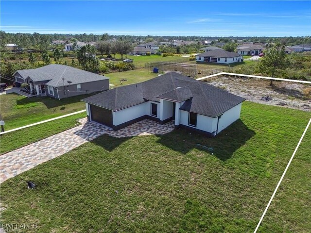 drone / aerial view with a residential view