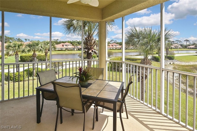 5600 Chelsey Ln Unit 201, Fort Myers, FL 33912 - sunroom / solarium featuring a residential view and a water view