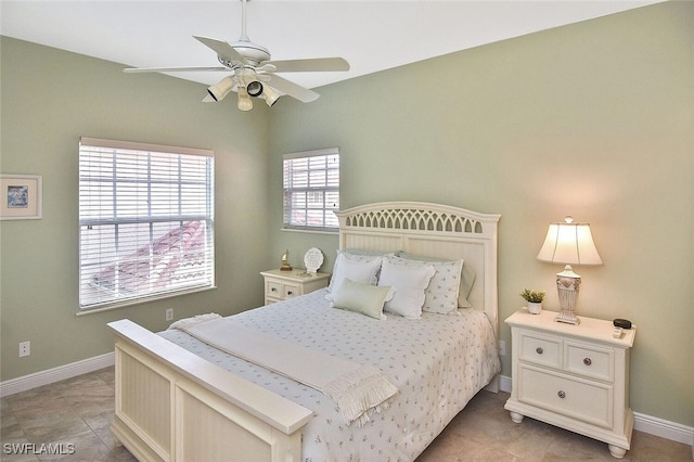 5600 Chelsey Ln Unit 201, Fort Myers, FL 33912 - bedroom featuring light tile patterned floors, baseboards, and ceiling fan