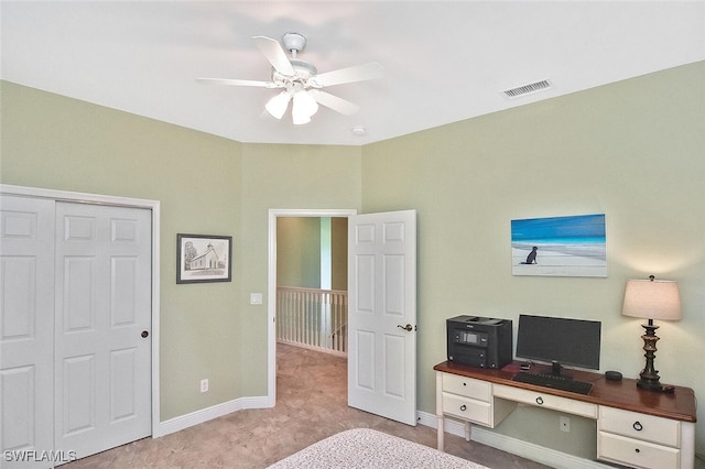 5600 Chelsey Ln Unit 201, Fort Myers, FL 33912 - bedroom with a closet, visible vents, baseboards, and ceiling fan
