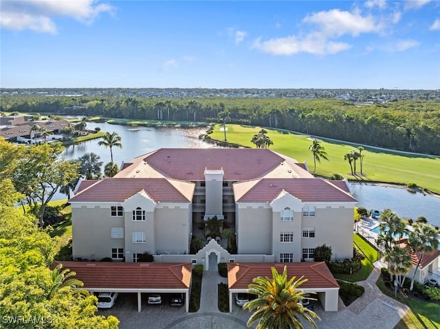 3570 Haldeman Creek Dr Unit 134, Naples, FL 34112 - aerial view with view of golf course and a water view