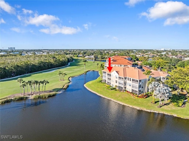 3570 Haldeman Creek Dr Unit 134, Naples, FL 34112 - birds eye view of property featuring a water view and view of golf course