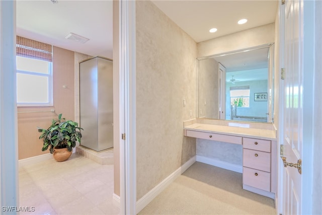 15220 Portside Dr Unit 301, Fort Myers, FL 33908 - full bath with baseboards, vanity, and a stall shower