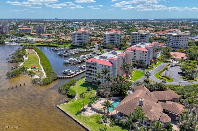 15220 Portside Dr Unit 301, Fort Myers, FL 33908 - bird's eye view featuring a water view and a view of city
