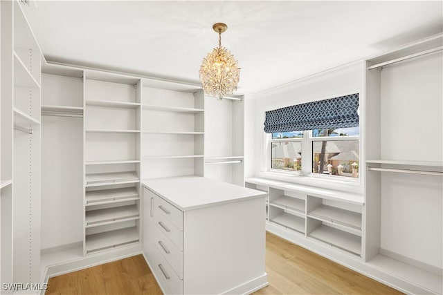 8451 Casa Del Rio Ln, Fort Myers, FL 33919 - spacious closet with light wood-type flooring and a notable chandelier