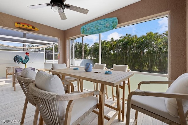 sunroom with wood finished floors