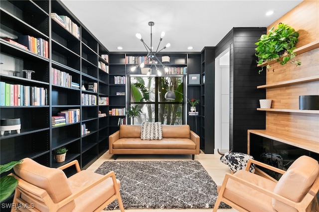 4045 Nova Ln, Naples, FL 34119 - sitting room with a notable chandelier and recessed lighting