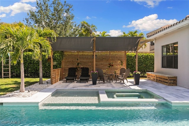 4045 Nova Ln, Naples, FL 34119 - exterior space featuring an outdoor pool and an in ground hot tub