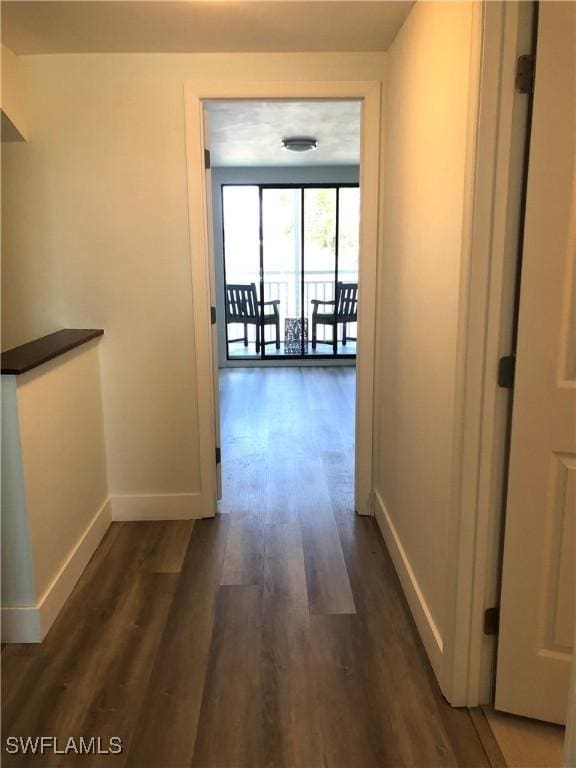 411 SW 34th Ter, Cape Coral, FL 33914 - corridor featuring baseboards and dark wood-style flooring