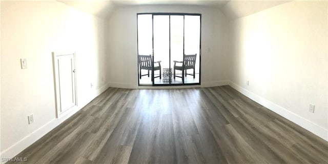 411 SW 34th Ter, Cape Coral, FL 33914 - bonus room featuring baseboards, dark wood-type flooring, and lofted ceiling