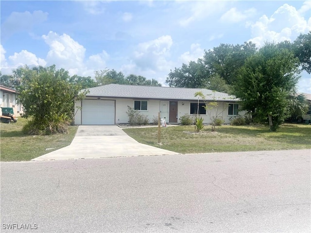 21070 Delake Ave, Port Charlotte, FL 33954 - ranch-style house featuring driveway, an attached garage, and a front yard