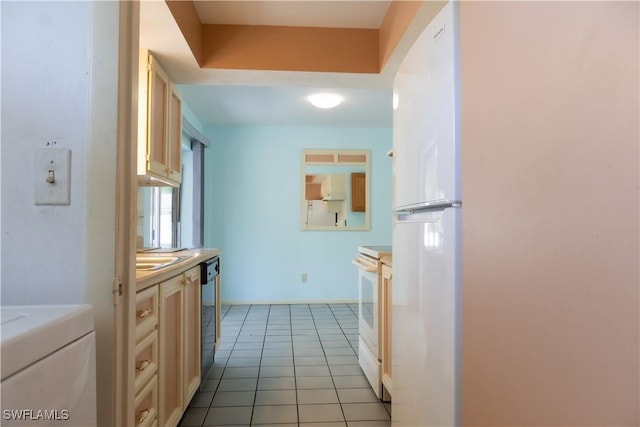 interior space featuring light tile patterned flooring