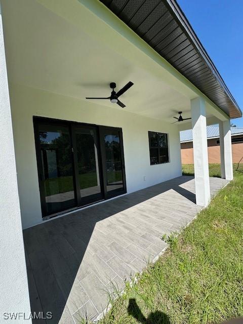 view of patio / terrace with ceiling fan