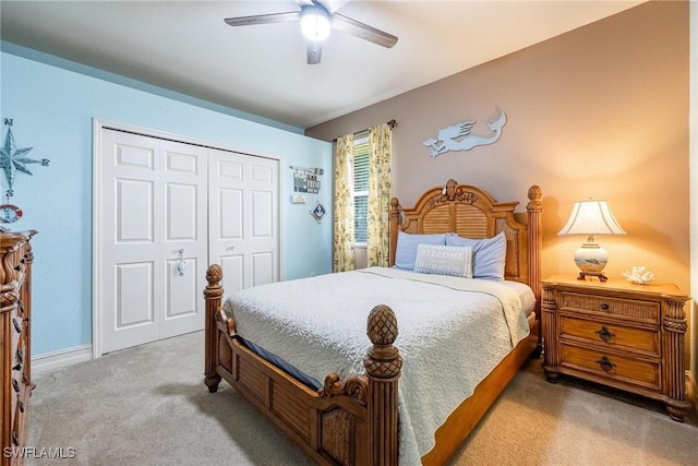 18510 Ellen Ave, Port Charlotte, FL 33948 - carpeted bedroom featuring a closet and a ceiling fan