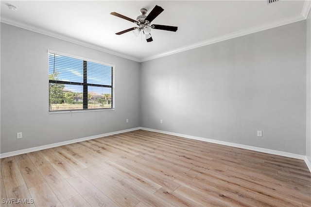 19874 Beverly Park Rd, Estero, FL 33928 - unfurnished room featuring baseboards, ornamental molding, and light wood-style flooring