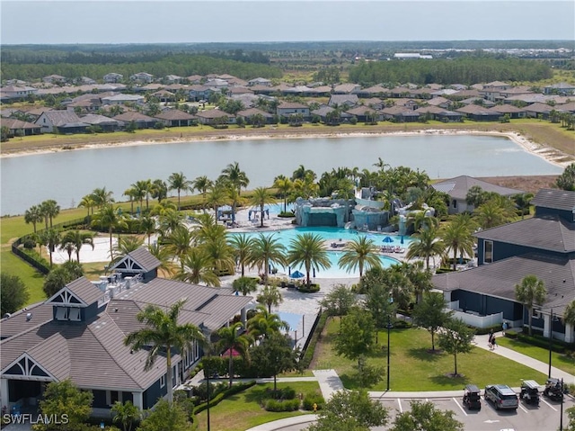 19874 Beverly Park Rd, Estero, FL 33928 - drone / aerial view with a residential view and a water view