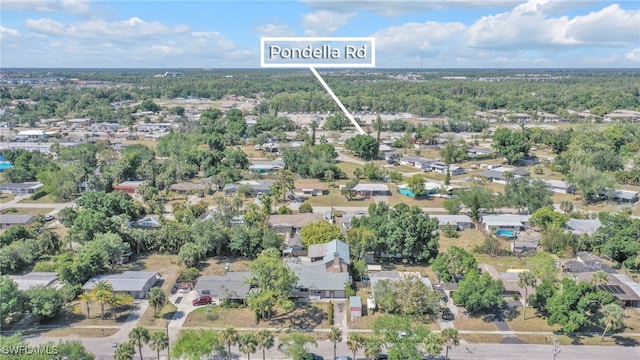 aerial view with a residential view