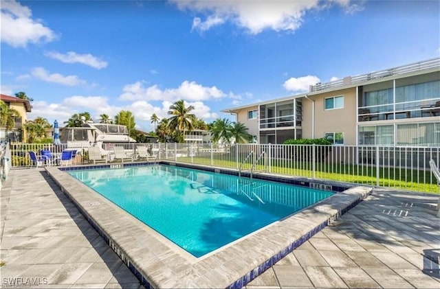 community pool with fence