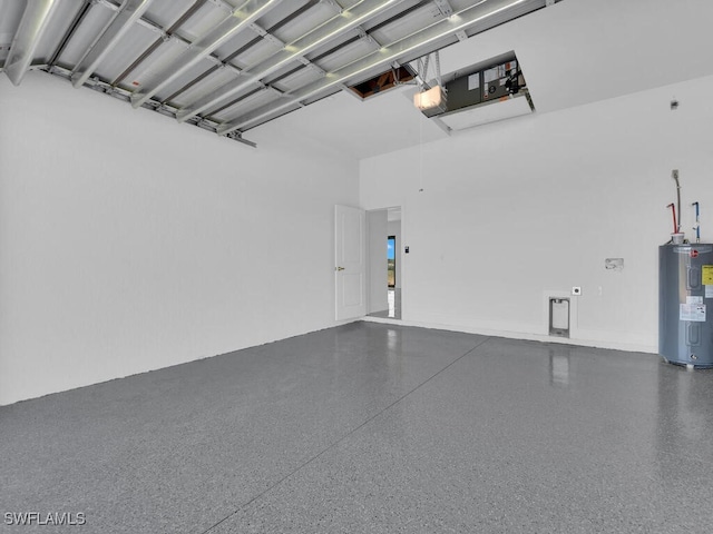 garage with electric water heater
