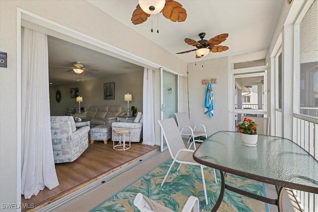 view of sunroom