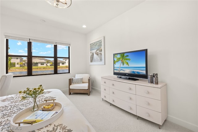 20321 Fair Oak Ln, Estero, FL 33928 - bedroom with baseboards, recessed lighting, and light colored carpet