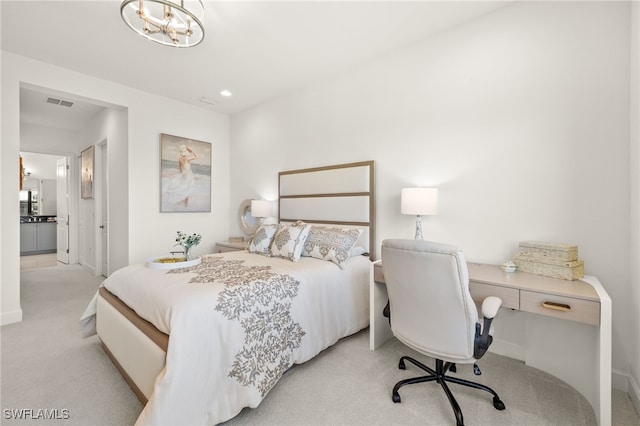 20321 Fair Oak Ln, Estero, FL 33928 - bedroom with recessed lighting, carpet, visible vents, ensuite bath, and baseboards