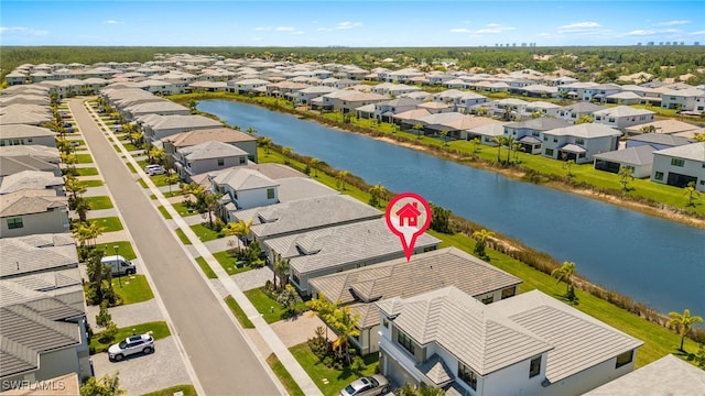 20321 Fair Oak Ln, Estero, FL 33928 - bird's eye view with a water view and a residential view