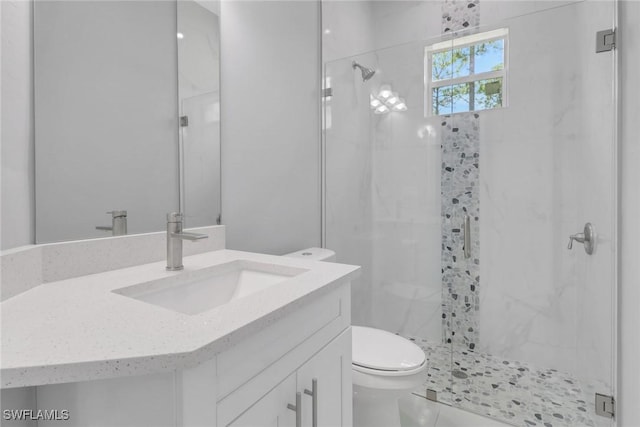 4140 31st Ave NE, Naples, FL 34120 - bathroom featuring toilet, vanity, and a stall shower