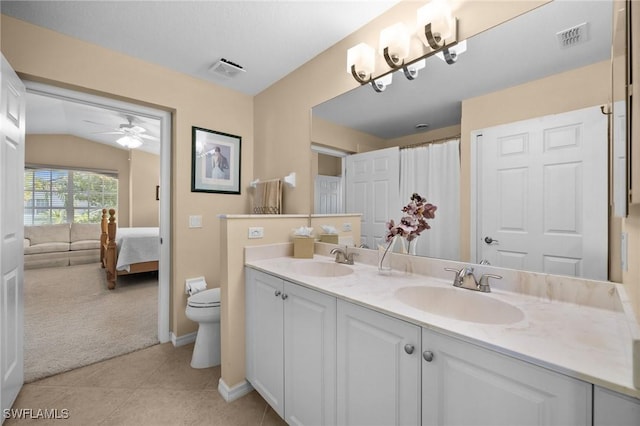 6095 Pinnacle Ln Unit 1304, Naples, FL 34110 - full bath featuring toilet, a ceiling fan, a sink, and visible vents