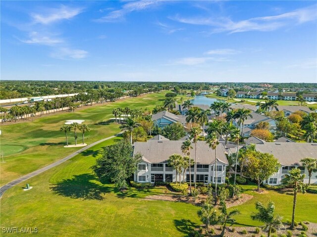 6095 Pinnacle Ln Unit 1304, Naples, FL 34110 - aerial view featuring view of golf course, a water view, and a residential view