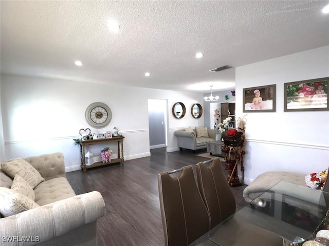 9170 24th Pl, Sunrise, FL 33322 - living room with recessed lighting, visible vents, a textured ceiling, and wood finished floors