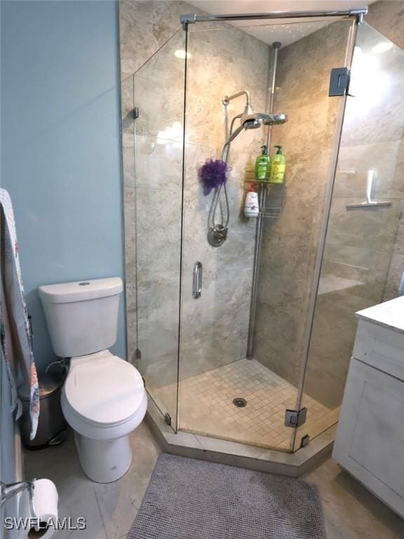 9170 24th Pl, Sunrise, FL 33322 - bathroom featuring toilet, a shower stall, and vanity