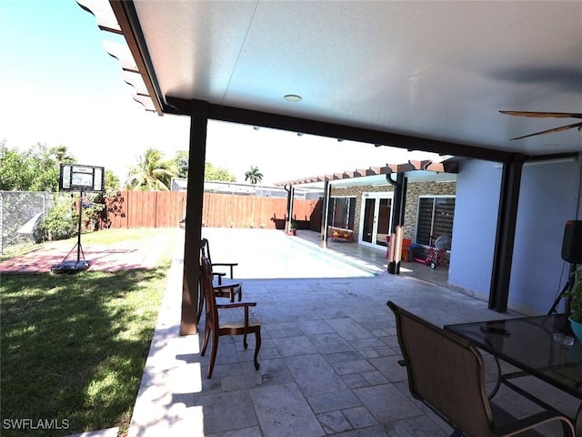 9170 24th Pl, Sunrise, FL 33322 - view of patio with a pergola and fence