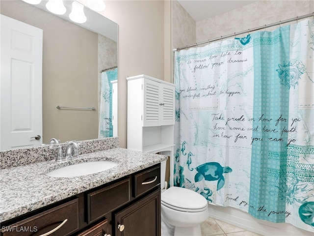 13530 Villa Di Preserve Ln, Estero, FL 33928 - bathroom featuring vanity, tile patterned floors, and shower / bath combination with curtain