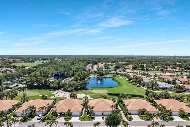 12732 Fox Ridge Dr, Bonita Springs, FL 34135 - drone / aerial view with golf course view, a residential view, and a water view