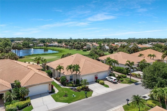 12732 Fox Ridge Dr, Bonita Springs, FL 34135 - aerial view with golf course view, a residential view, and a water view